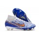 Nike Zoom Mercurial Superfly 9 Elite FG Homme Blanc Bleu Or