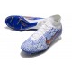 Nike Zoom Mercurial Superfly 9 Elite FG Homme Blanc Bleu Or