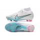 Nike Zoom Mercurial Superfly 9 Elite FG Homme Blanc Bleu