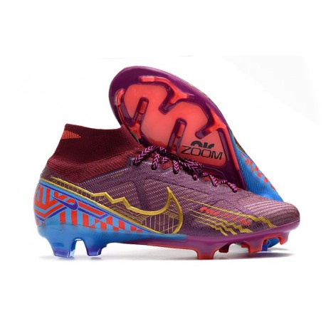 Nike Zoom Mercurial Superfly 9 Elite FG KM Foncé Betterave Mtlc Vivid Or