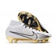 Nike Zoom Mercurial Superfly 9 Elite FG Homme Blanc Or Noir