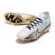 Nike Zoom Mercurial Superfly 9 Elite FG Homme Blanc Or Noir