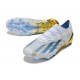 Chaussure adidas X Crazyfast Messi.1 FG Blanc Bleu Or 