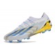Chaussure adidas X Crazyfast Messi.1 FG Blanc Bleu Or 