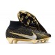 Nike Zoom Mercurial Superfly 9 Elite FG Homme Noir Or Blanc