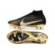 Nike Zoom Mercurial Superfly 9 Elite FG Homme Noir Or Blanc