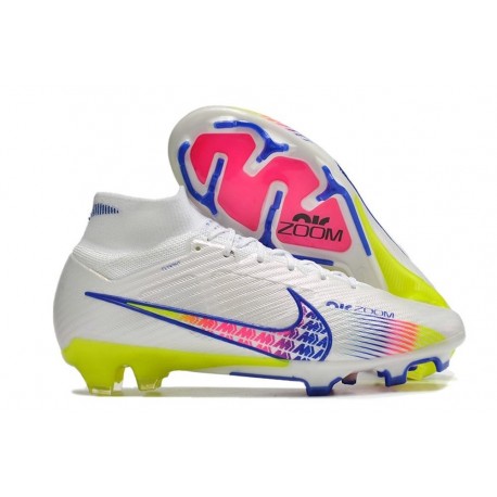 Nouvelle Nike Zoom Mercurial Superfly IX Elite FG Blanc Bleu Rose