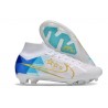 Nike Zoom Mercurial Superfly IX Elite FG Blanc Bleu Noir