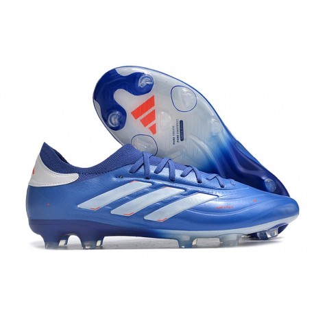 Crampons adidas Copa Pure 2+ Elite FG Bleu Lucide Blanc Rouge Solaire