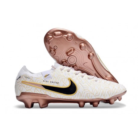 Nike Tiempo Legend X Elite FG Nouvelle Blanc Or Noir