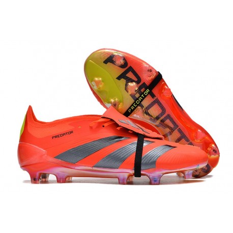Adidas Predator Elite Tongue FG Crampon Rouge Noir Jaune 