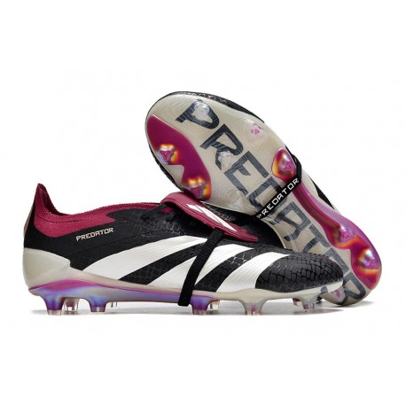 Adidas Predator Elite Tongue FG Crampon Noir Blanc Violet
