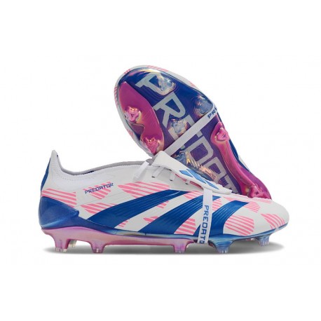 Chaussure Adidas Predator Elite FT FG Blanc Bleu Rose