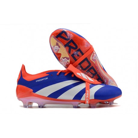 Chaussure Adidas Predator Elite FT FG Bleu Lucide Blanc Ftwr Rouge Solaire