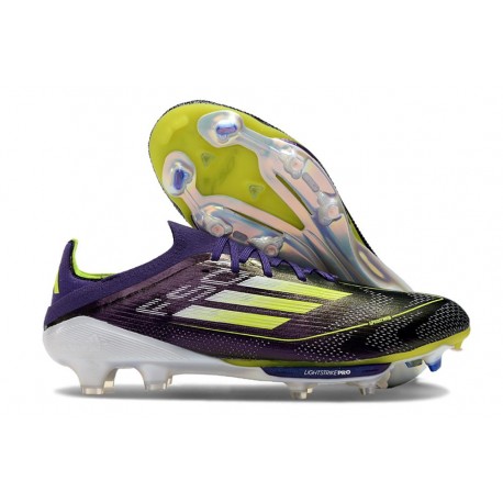 Crampons adidas F50 + Elite FG Fast Reborn - Violet Blanc Lucid Lemon