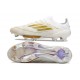 Crampons adidas F50 + Elite FG Day Spark - Blanc Doré
