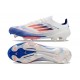 Crampons adidas F50 + Elite FG Advancement - Blanc Bleu Rouge 