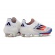 Crampons adidas F50 + Elite FG Advancement - Blanc Bleu Rouge 