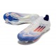 Crampons adidas F50 + Elite FG Advancement - Blanc Bleu Rouge 