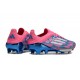 Crampons adidas F50 + Elite FG Bleu Solaire Blanc Ftwr Rose