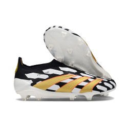 Adidas Predator Elite Laceless FG Nouvelle Noir Blanc Or