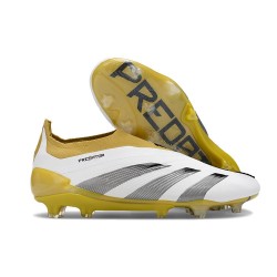 Adidas Predator Elite Laceless FG Nouvelle Blanc Or Gris