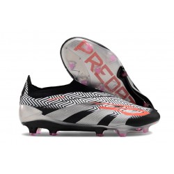 Adidas Predator Elite Laceless FG Nouvelle Noir Argent Rouge