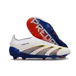 Adidas Predator Elite Laceless FG Nouvelle Blanc Gris Rouge Bleu