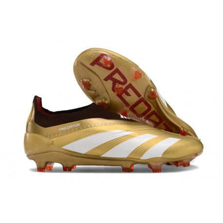 Adidas Predator Elite Laceless FG Nouvelle Or Blanc