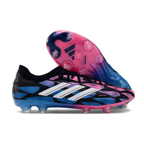 Crampons adidas Copa Pure 2+ Elite FG Cuir Encre Légende Blanc Ftwr Rose Solaire