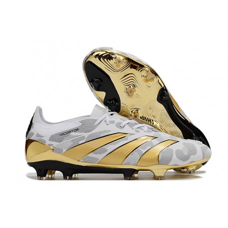 Chsussure Adidas Predator Elite FG Or Blanc Gris