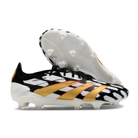 Chsussure Adidas Predator Elite FG Noir Blanc Or