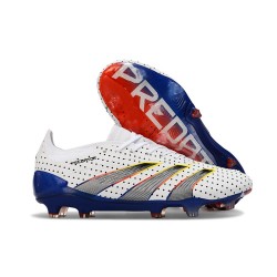 Chsussure Adidas Predator Elite FG Blanc Gris Bleu Noir