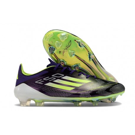 Crampon de Foot adidas F50 Elite FG Fast Reborn - Violet Blanc Lucid Lemon