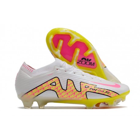 Nouvelle Nike Zoom Mercurial Vapor XV Elite FG Blanc Rose Jaune