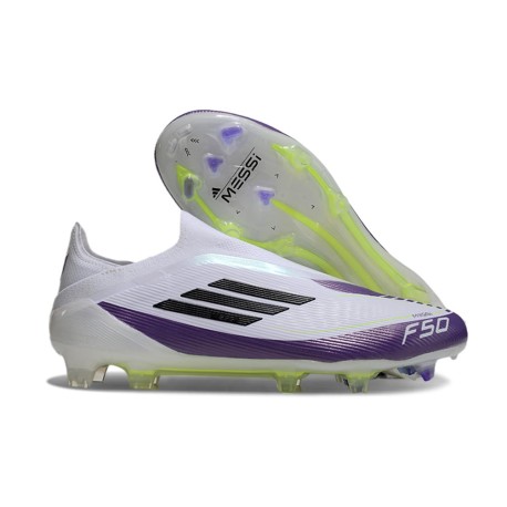 adidas F50 Elite LL FG Nouvelle X Messi Blanc Ftwr Noir Violet Uni