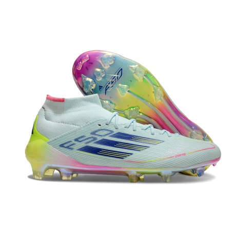 Chaussures adidas F50 Elite Mid FG Stellar Icon - Bleu Jaune