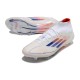 Chaussures adidas F50 Elite Mid FG Advancement - Blanc Rouge Bleu
