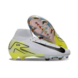 Nike Air Zoom Mercurial Superfly 10 Elite FG Blanc Noir Jaune