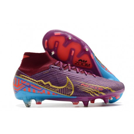 Nike Zoom Mercurial Superfly 9 Elite Sg-pro KM Dark Beetroot Mtlc Vivid Gold