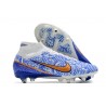 Nike Zoom Mercurial Superfly 9 Elite Sg-pro White Blue Gold