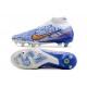 Nike Zoom Mercurial Superfly 9 Elite Sg-pro White Blue Gold