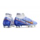 Nike Zoom Mercurial Superfly 9 Elite Sg-pro White Blue Gold